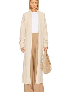 L’academie Cream Open-Front Duster Cardigan